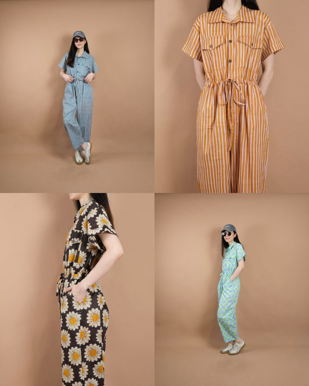 Indian Cotton Safari Jumpsuit