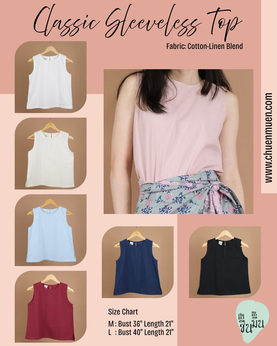 Sleeveless Top - Cotton Linen