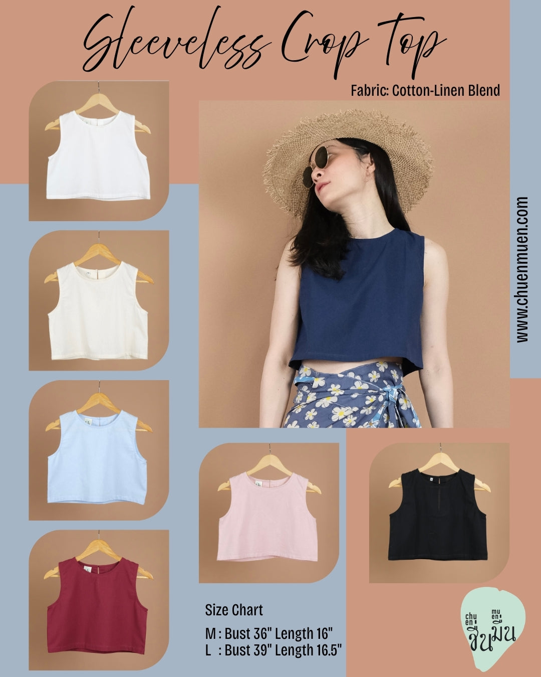 Sleeveless Crop Top (Cotton Linen)