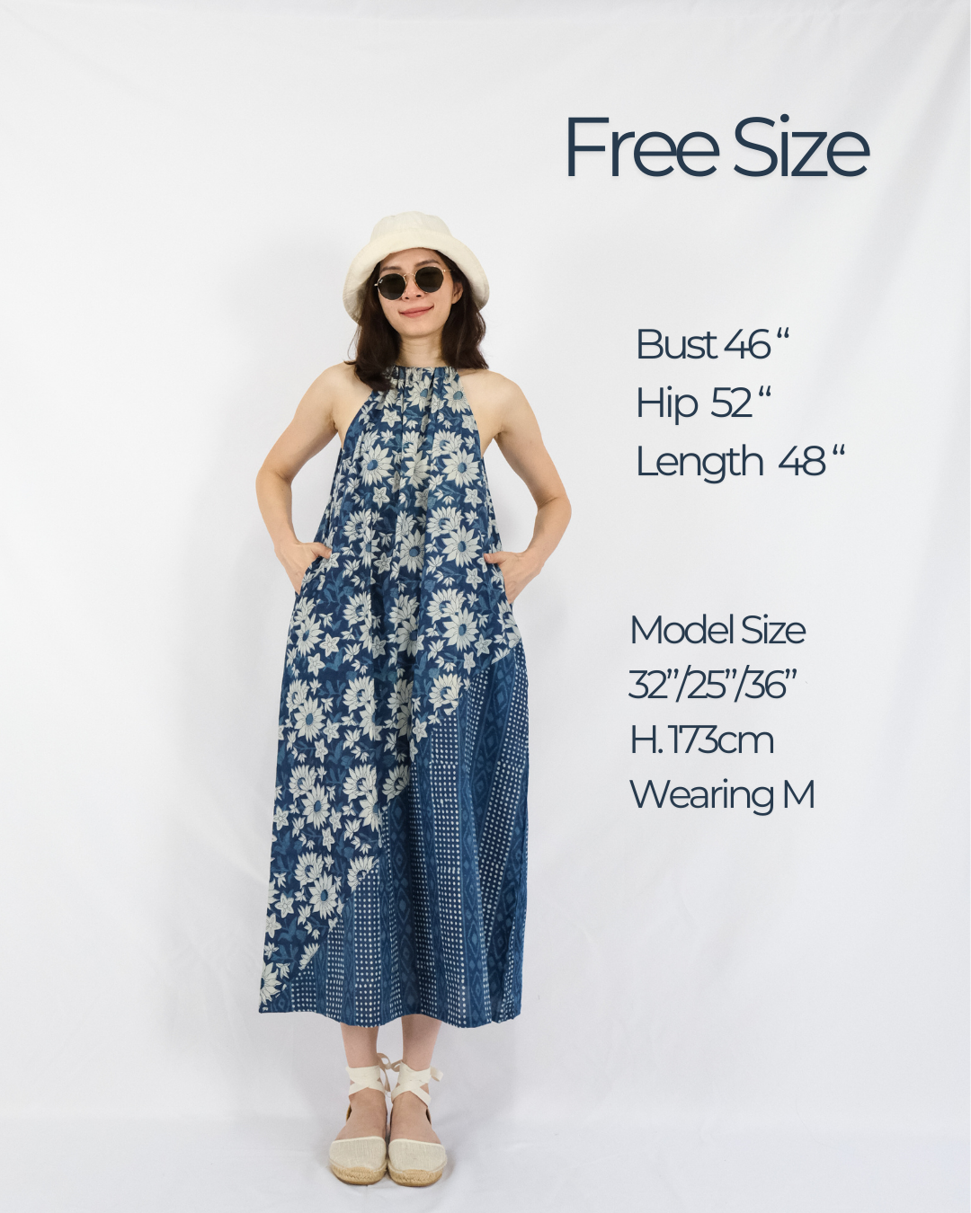 Tie Back Halter Neck Two-Tone Maxi Dress