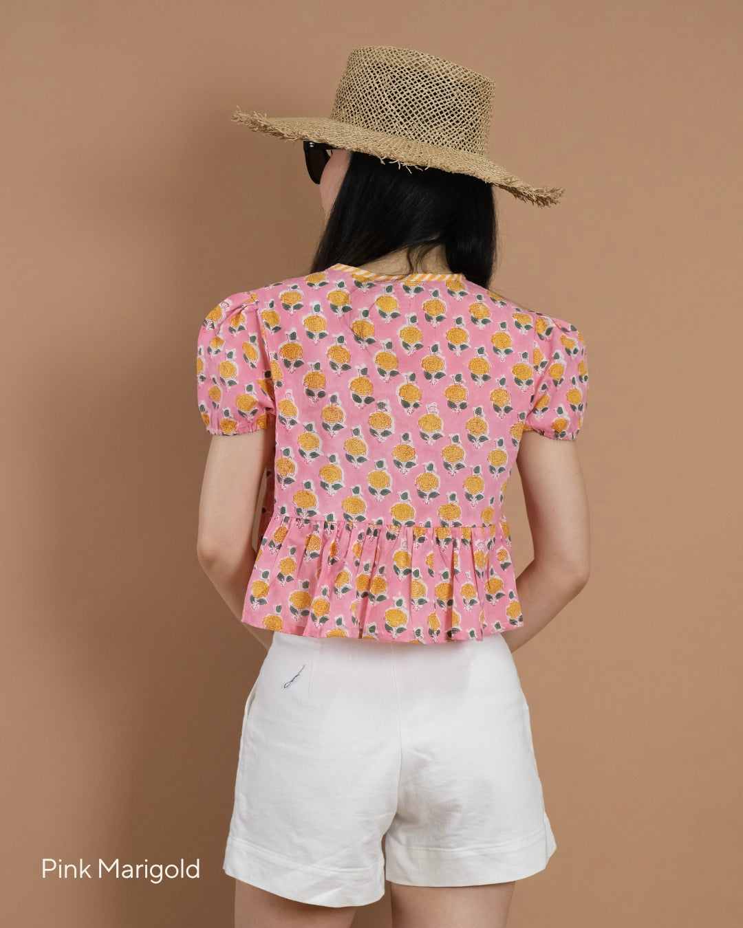 Vintage Blossom Tie-Front Top